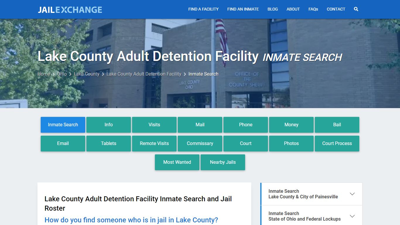 Lake County Adult Detention Facility Inmate Search - Jail Exchange