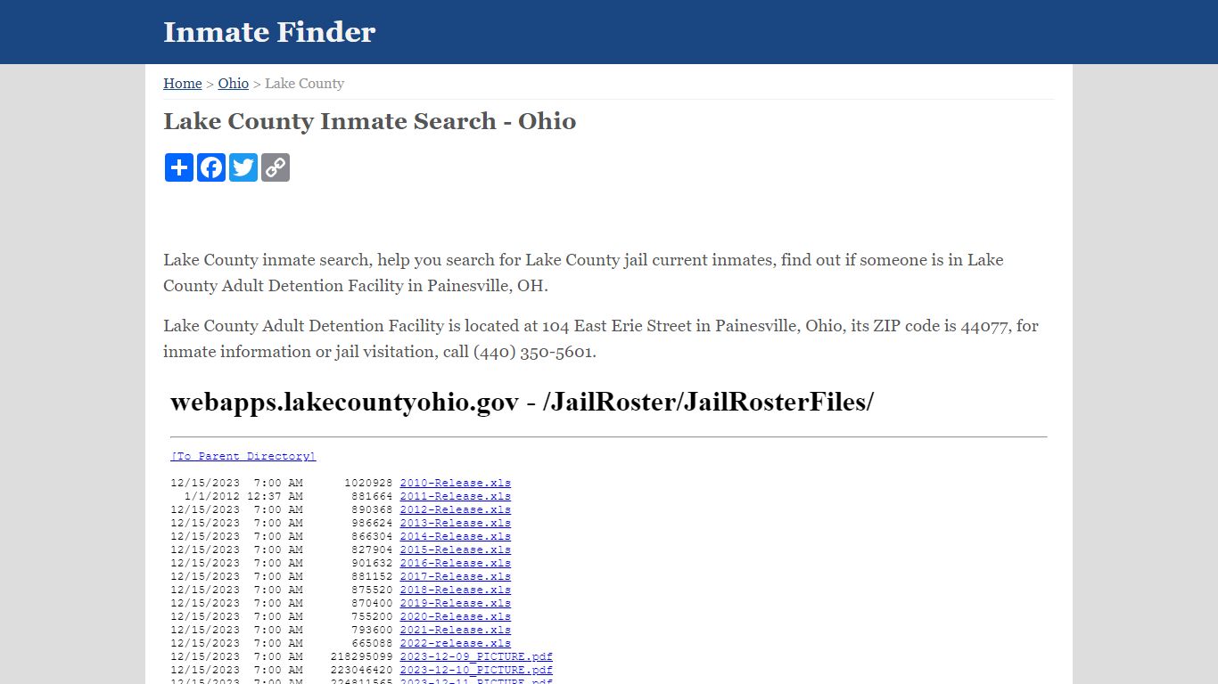 Lake County Inmate Search - Ohio